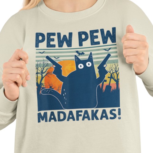 Damska bluza Pew Pew Madafakas – śmieszny kot mem 2