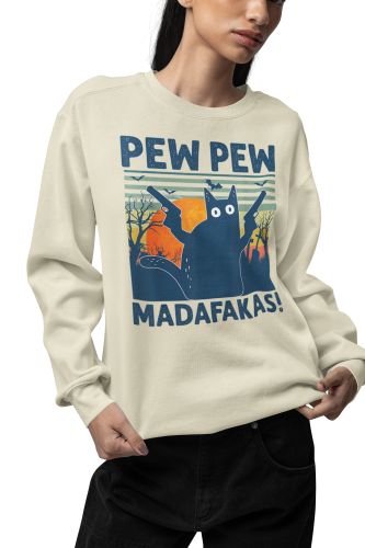 Damska bluza Pew Pew Madafakas – śmieszny kot mem 6