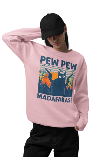 Damska bluza Pew Pew Madafakas – śmieszny kot mem 11