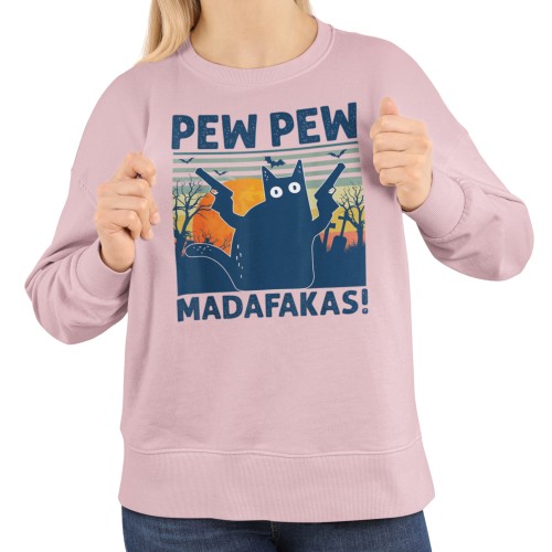 Damska bluza Pew Pew Madafakas – śmieszny kot mem 7