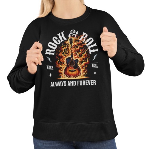 Damska bluza rockowa Rock & Roll z płonącą gitarą