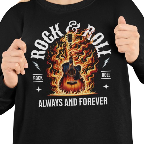 Damska bluza rockowa Rock & Roll z płonącą gitarą 2