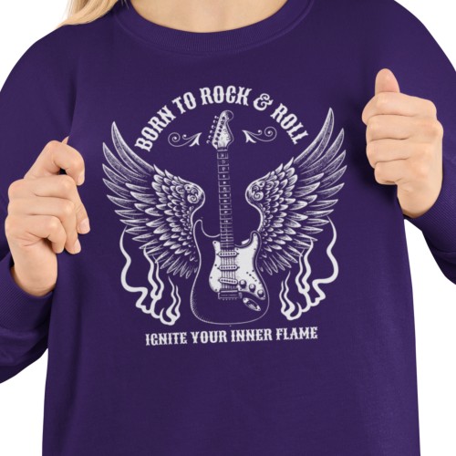 Damska bluza rockowa Born to Rock & Roll – gitara i skrzydła 2