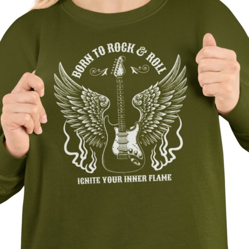 Damska bluza rockowa Born to Rock & Roll – gitara i skrzydła 14