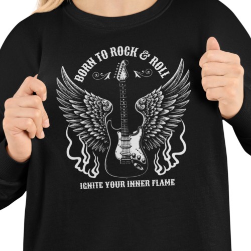 Damska bluza rockowa Born to Rock & Roll – gitara i skrzydła 20