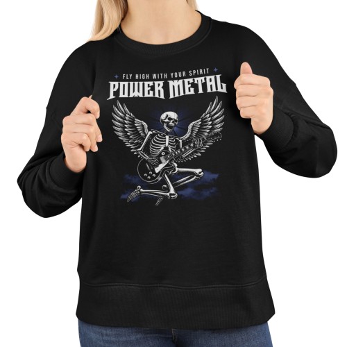 Damska bluza metalowa Power Metal – szkielet z gitarą
