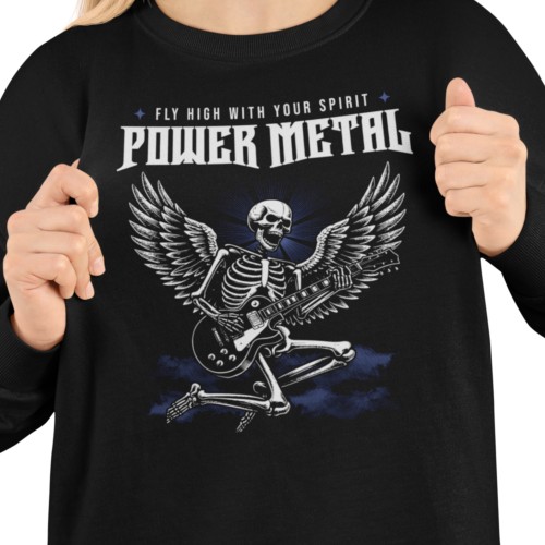 Damska bluza metalowa Power Metal – szkielet z gitarą 2