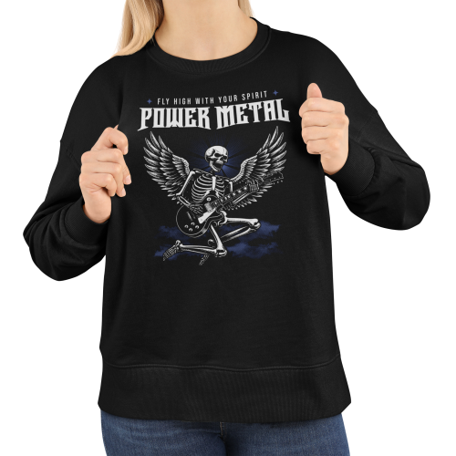 Damska bluza metalowa Power Metal – szkielet z gitarą 6