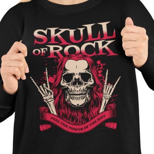 Damska bluza rockowa Skull of Rock – czaszka i znak rocka 8