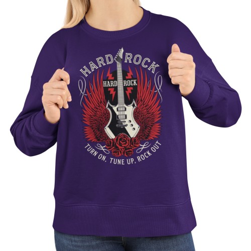Damska bluza Hard Rock z gitarą – skrzydła i róże