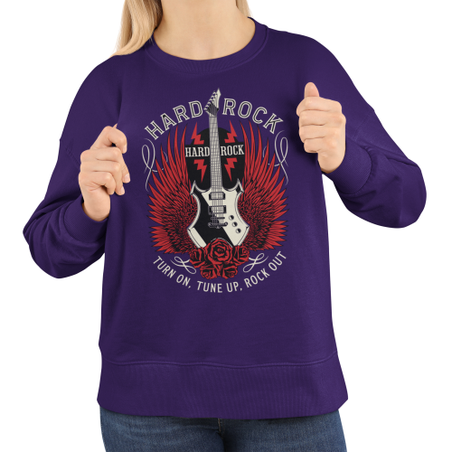 Damska bluza Hard Rock z gitarą – skrzydła i róże 5
