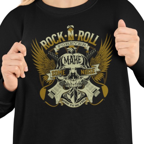 Damska bluza Rock ’N’ Roll Forever – czaszka i gitary 2