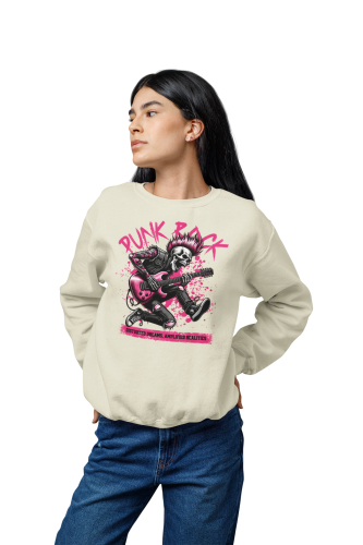 Damska bluza punk rock – szkielet gitarzysta z irokezem 4