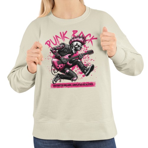 Damska bluza punk rock – szkielet gitarzysta z irokezem 1