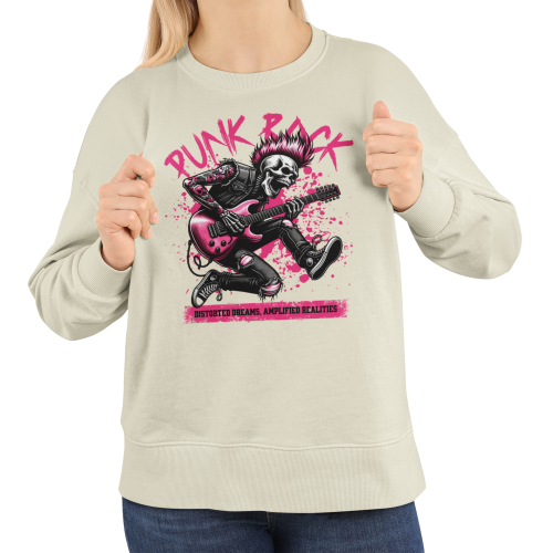 Damska bluza punk rock – szkielet gitarzysta z irokezem 6