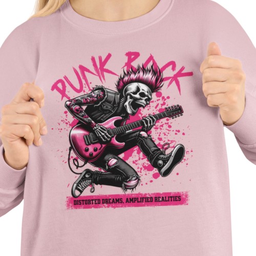 Damska bluza punk rock – szkielet gitarzysta z irokezem 8