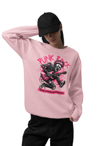 Damska bluza punk rock – szkielet gitarzysta z irokezem 11