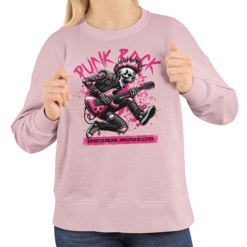 Damska bluza punk rock – szkielet gitarzysta z irokezem 7