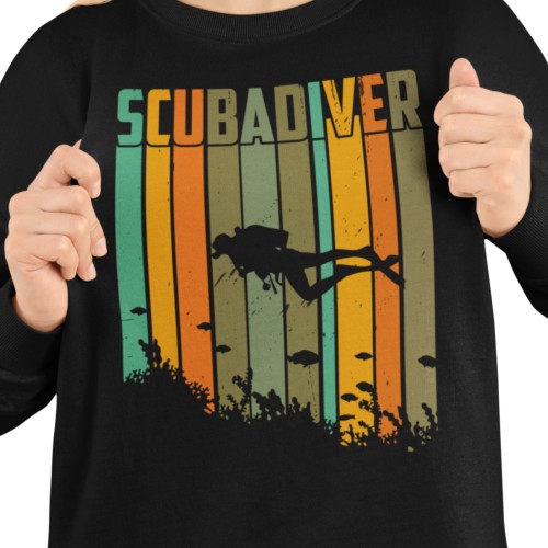 Damska bluza nurkowa Scuba Diver – retro wzór dla nurka 14