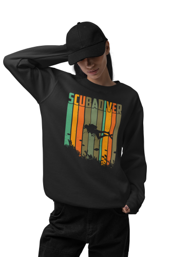 Damska bluza nurkowa Scuba Diver – retro wzór dla nurka 18