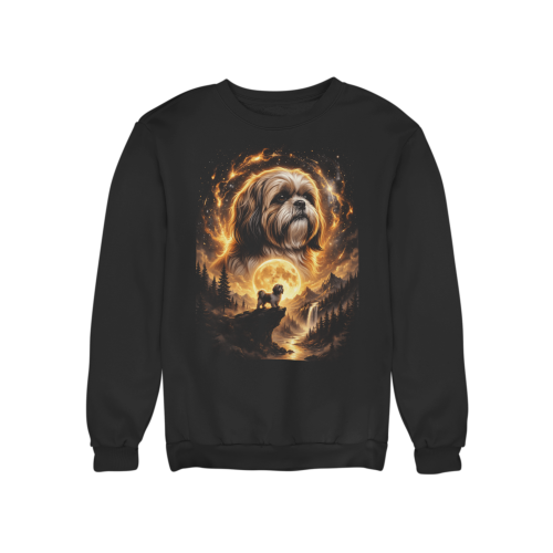 Damska bluza z psem Shih Tzu – miłośniczka psów, księżyc i góry 6