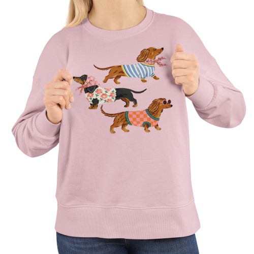 Damska bluza z jamnikami – modne psy w ubraniach, bluza dla psiary