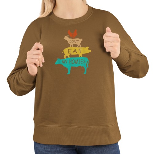 Damska bluza vegan I Don’t Eat My Homies – wegański nadruk zwierzęta 8