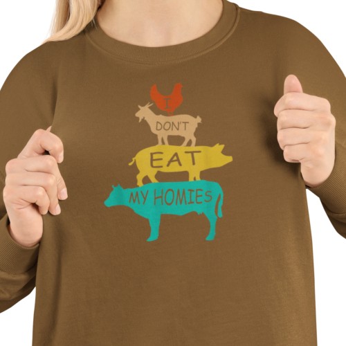 Damska bluza vegan I Don’t Eat My Homies – wegański nadruk zwierzęta 7