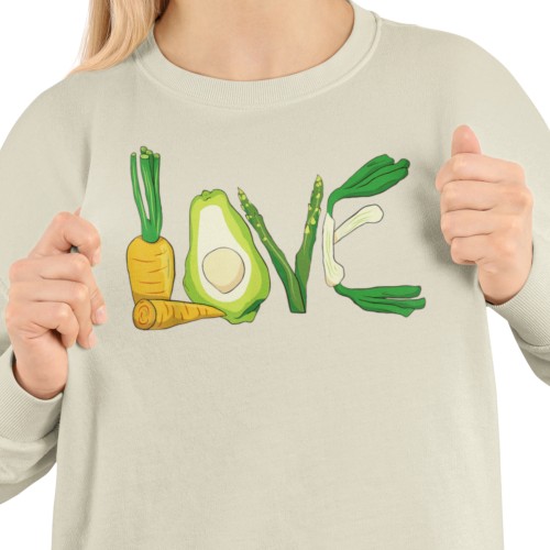 Damska bluza vegan LOVE – awokado warzywa wegański nadruk 2