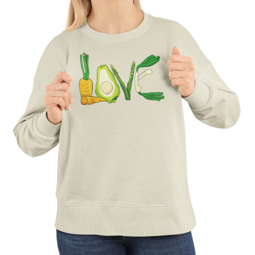 Damska bluza vegan LOVE – awokado warzywa wegański nadruk 4