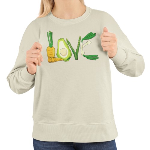 Damska bluza vegan LOVE – awokado warzywa wegański nadruk