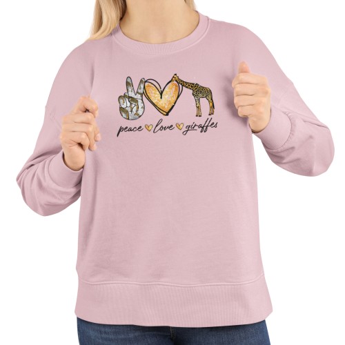 Damska bluza z żyrafą Peace Love Giraffes – dla miłośniczki żyraf