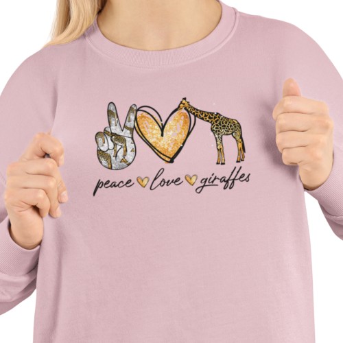 Damska bluza z żyrafą Peace Love Giraffes – dla miłośniczki żyraf 2