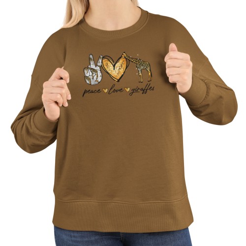Damska bluza z żyrafą Peace Love Giraffes – dla miłośniczki żyraf 7