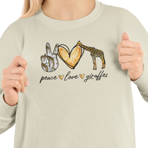 Damska bluza z żyrafą Peace Love Giraffes – dla miłośniczki żyraf 14