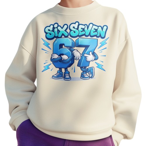 Bluza Dziecięca Six Seven 67 Brainrot Meme Do Szkoły Przedszkola 3