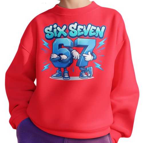 Bluza Dziecięca Six Seven 67 Brainrot Meme Do Szkoły Przedszkola 7