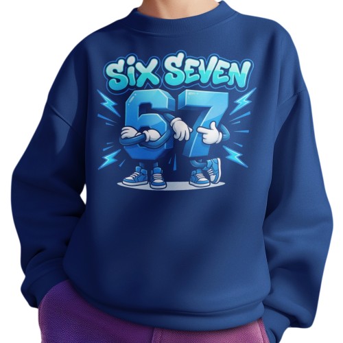 Bluza Dziecięca Six Seven 67 Brainrot Meme Do Szkoły Przedszkola 1