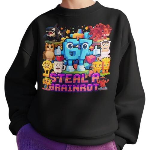 Bluza Dziecięca Brainrot 67 Meme Viral Do Szkoły Przedszkola Prezent 5