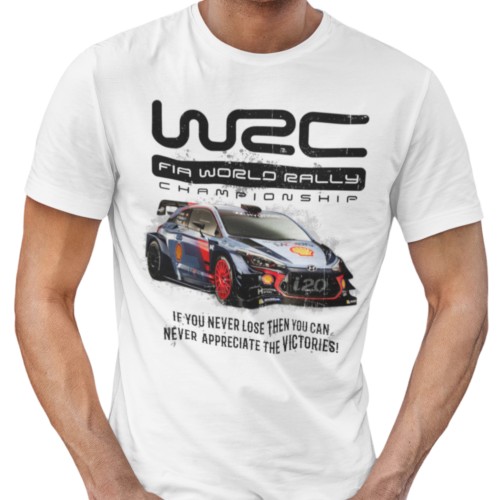 Męska koszulka rajdowa WRC z samochodem – motorsport 2