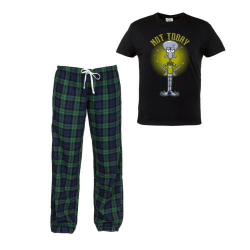 MĘSKA PIŻAMA Z NADRUKIEM SPONGEBOB SKALMAR PREZENT BOB13