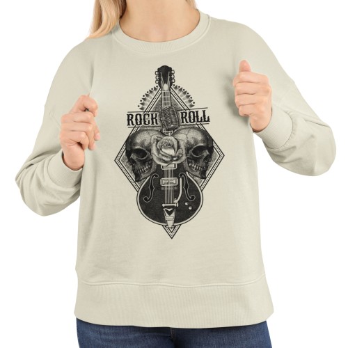 Damska bluza rockowa z gitarą i czaszkami – Rock and Roll