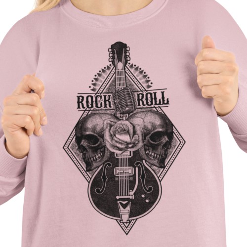 Damska bluza rockowa z gitarą i czaszkami – Rock and Roll 8