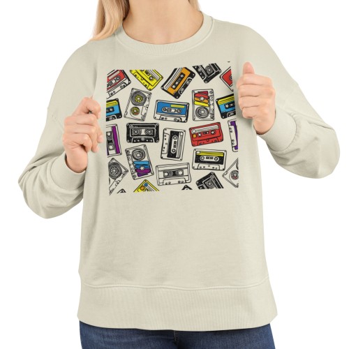 Damska bluza muzyczna z kasetami – retro lata 80 i 90 1
