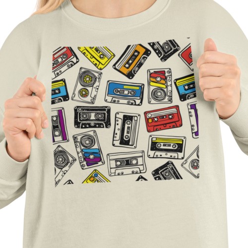 Damska bluza muzyczna z kasetami – retro lata 80 i 90 2