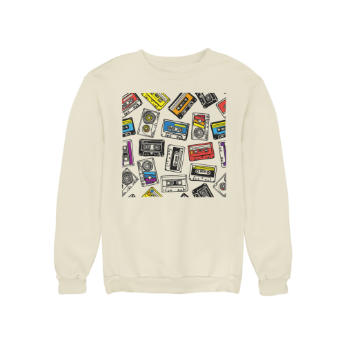 Damska bluza muzyczna z kasetami – retro lata 80 i 90 5