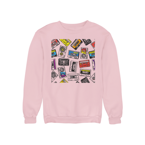 Damska bluza muzyczna z kasetami – retro lata 80 i 90 9
