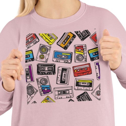 Damska bluza muzyczna z kasetami – retro lata 80 i 90 8
