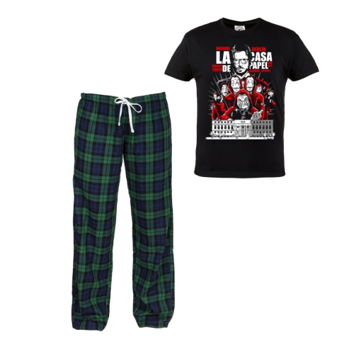 MĘSKA PIŻAMA Z NADRUKIEM DOM Z PAPIERU NA PREZENT DOM20 1