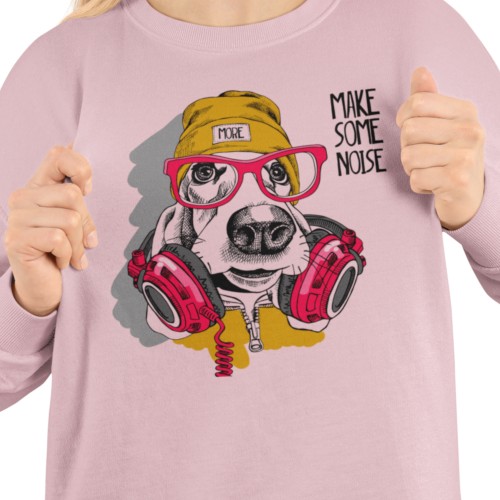 Damska bluza muzyczna z psem DJ – Make Some Noise 2